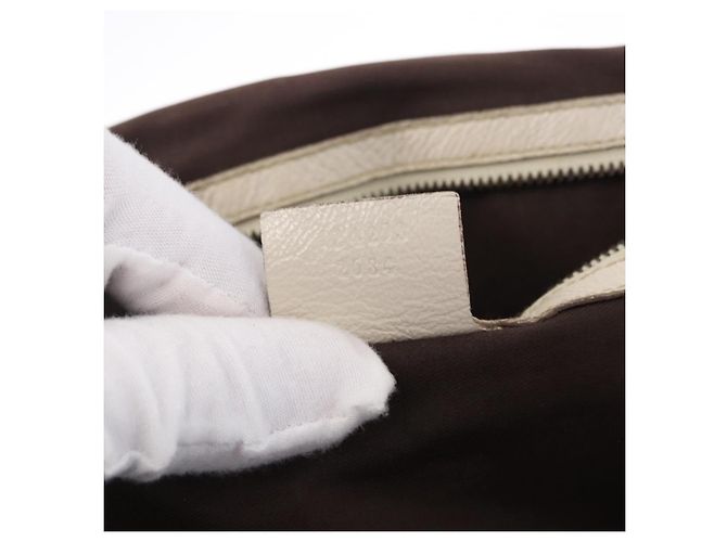 Borsa a tracolla GUCCI Bamboo in pelle Ivory Gold 124293 Auth 195718A D'oro Crudo - vista 23