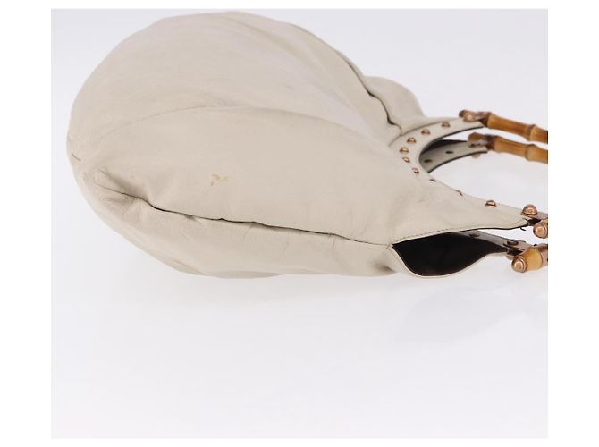 Borsa a tracolla GUCCI Bamboo in pelle Ivory Gold 124293 Auth 195718A D'oro Crudo - vista 5