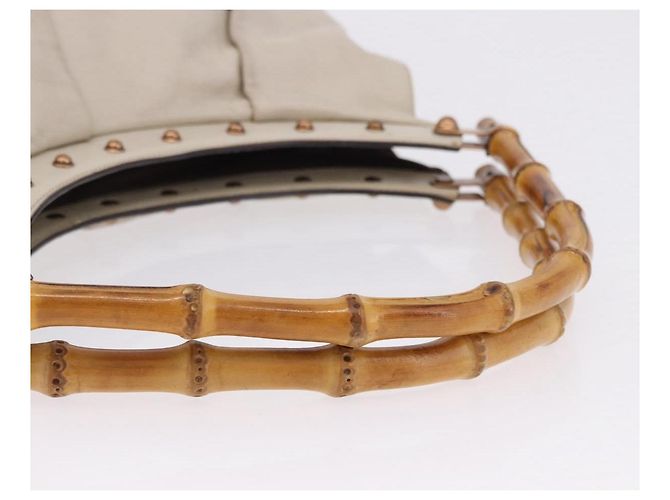 Borsa a tracolla GUCCI Bamboo in pelle Ivory Gold 124293 Auth 195718A D'oro Crudo - vista 9