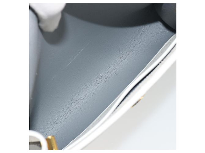 Borsa a tracolla Christian Dior Honeycomb Canvas PVC White Gold Auth 195565 Bianco D'oro - vista 18