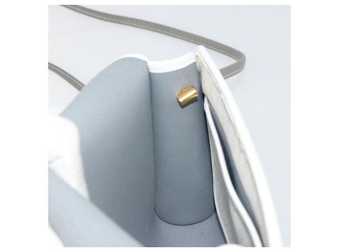 Borsa a tracolla Christian Dior Honeycomb Canvas PVC White Gold Auth 195565 Bianco D'oro - vista 19