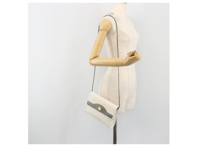 Borsa a tracolla Christian Dior Honeycomb Canvas PVC White Gold Auth 195565 Bianco D'oro - vista 22