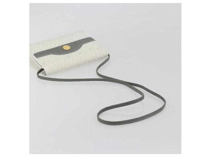 Borsa a tracolla Christian Dior Honeycomb Canvas PVC White Gold Auth 195565 Bianco D'oro - vista 7