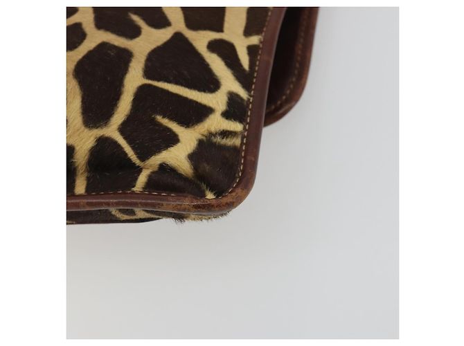 Borsa a tracolla FENDI in pelle Harako Beige Silver Auth 195061 Argento - vista 12
