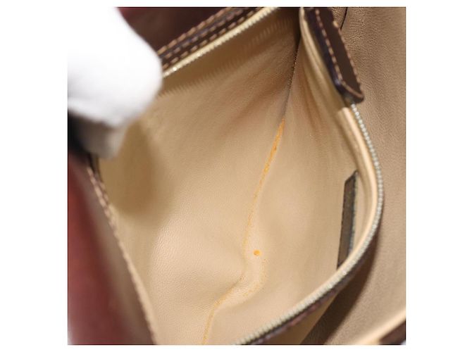 Borsa a tracolla FENDI in pelle Harako Beige Silver Auth 195061 Argento - vista 21