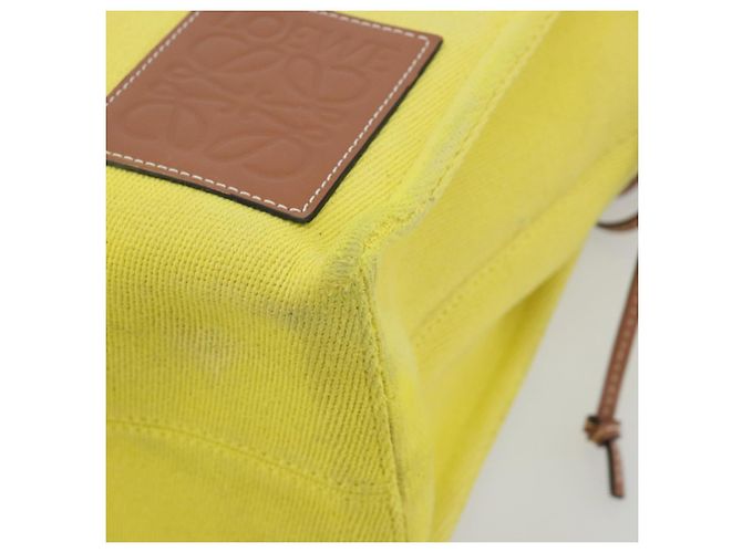 LOEWE Cushion Tote Small Tote Bag Canvas Yellow Auth 196303A Giallo - vista 10