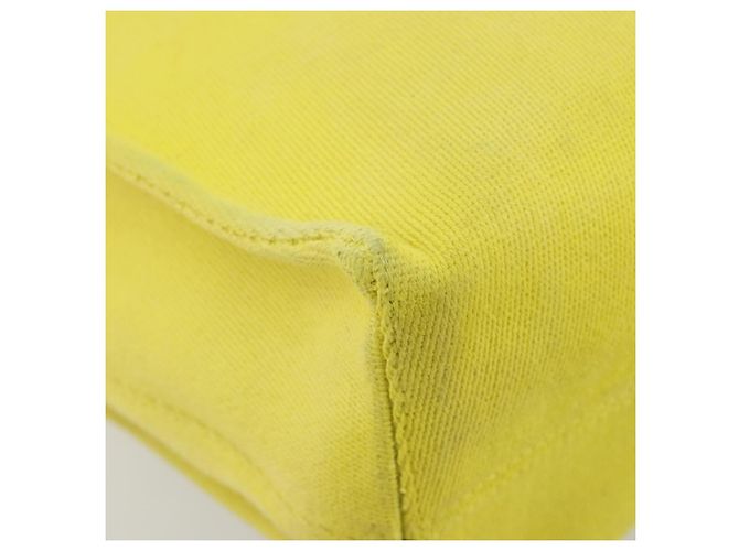 LOEWE Cushion Tote Small Tote Bag Canvas Yellow Auth 196303A Giallo - vista 14