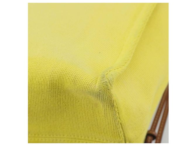 LOEWE Cushion Tote Small Tote Bag Canvas Yellow Auth 196303A Giallo - vista 15