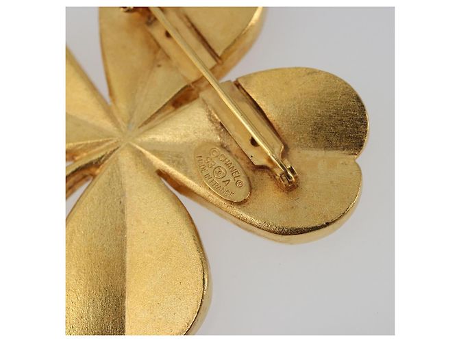 Spilla CHANEL Metallo Tono Oro CC Auth bs36553 - vista 5