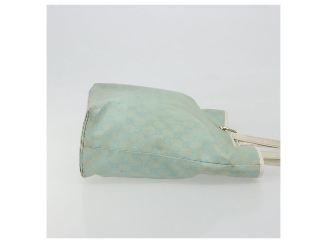 Borsa Tote GUCCI GG Canvas Light Blue Gold 002 1098 Auth 195045 D'oro Blu chiaro - vista 4