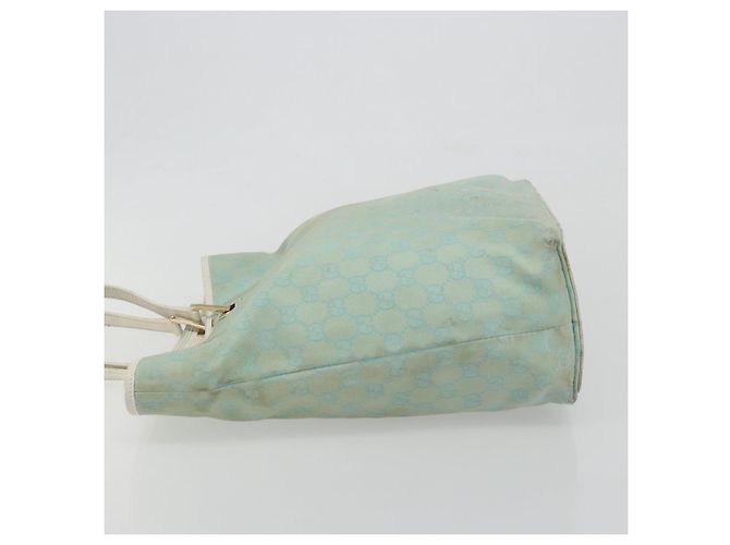 Borsa Tote GUCCI GG Canvas Light Blue Gold 002 1098 Auth 195045 D'oro Blu chiaro - vista 5