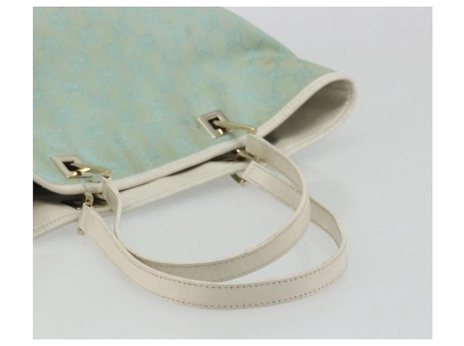 Borsa Tote GUCCI GG Canvas Light Blue Gold 002 1098 Auth 195045 D'oro Blu chiaro - vista 7