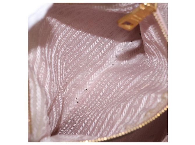 Borsa a mano PRADA in pelle 2way Beige Tono Oro Auth 195488 - vista 27