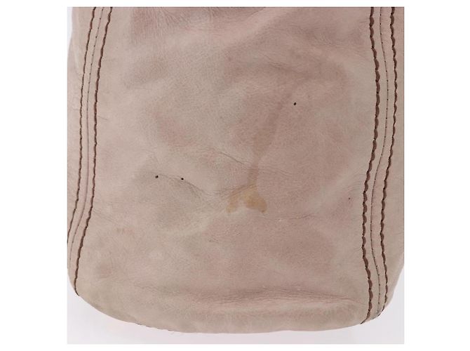 Borsa a mano PRADA in pelle 2way Beige Tono Oro Auth 195488 - vista 6