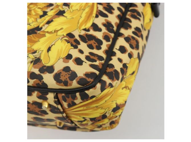 Borsa Tote Gianni Versace PVC Canvas Yellow Gold Auth bs36718 D'oro Giallo - vista 10