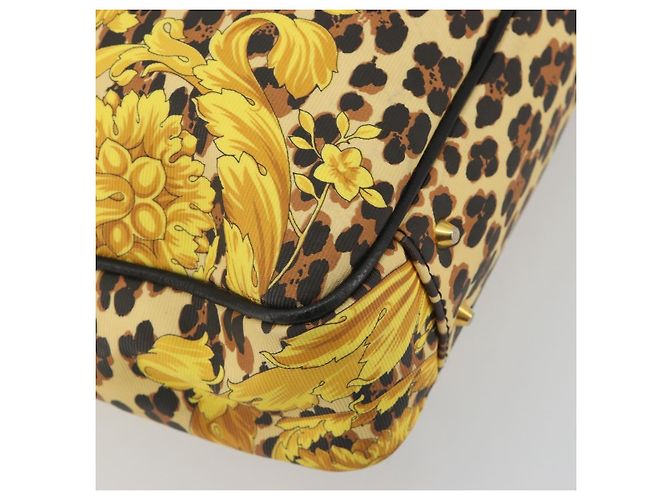 Borsa Tote Gianni Versace PVC Canvas Yellow Gold Auth bs36718 D'oro Giallo - vista 11