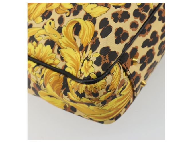 Borsa Tote Gianni Versace PVC Canvas Yellow Gold Auth bs36718 D'oro Giallo - vista 13