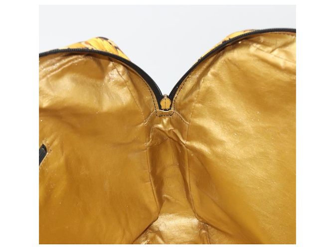 Borsa Tote Gianni Versace PVC Canvas Yellow Gold Auth bs36718 D'oro Giallo - vista 18