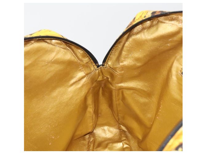Borsa Tote Gianni Versace PVC Canvas Yellow Gold Auth bs36718 D'oro Giallo - vista 19