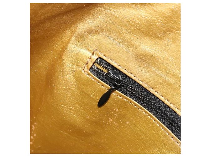 Borsa Tote Gianni Versace PVC Canvas Yellow Gold Auth bs36718 D'oro Giallo - vista 20