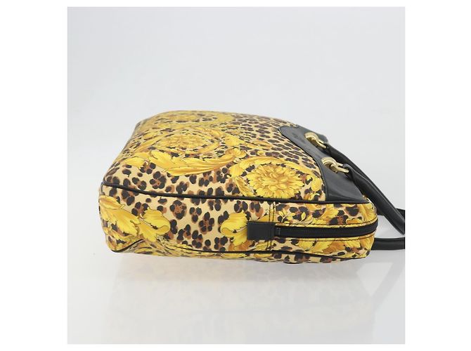 Borsa Tote Gianni Versace PVC Canvas Yellow Gold Auth bs36718 D'oro Giallo - vista 4