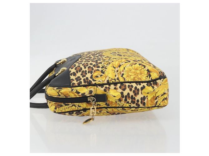 Borsa Tote Gianni Versace PVC Canvas Yellow Gold Auth bs36718 D'oro Giallo - vista 5