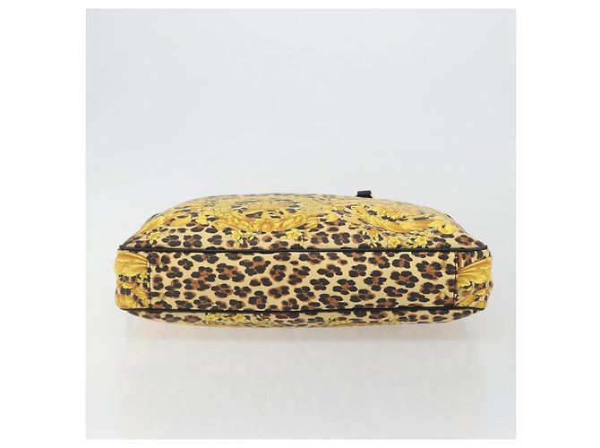 Borsa Tote Gianni Versace PVC Canvas Yellow Gold Auth bs36718 D'oro Giallo - vista 9