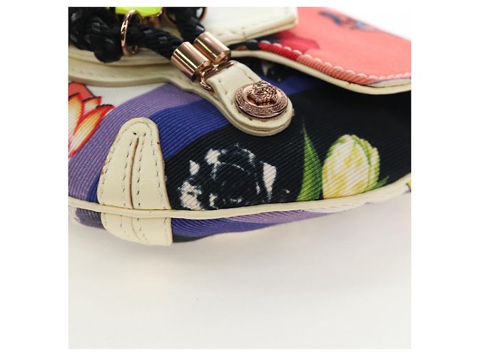 Borsa a tracolla con catena VERSACE Canvas Multicolor Gold Auth 195065M Multicolore D'oro - vista 17