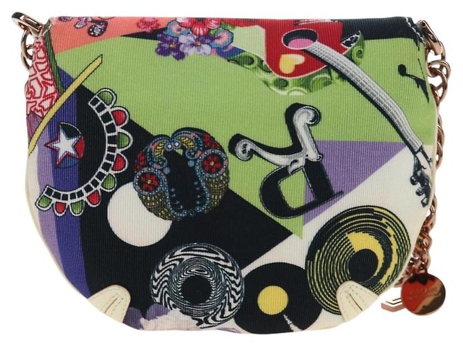 Borsa a tracolla con catena VERSACE Canvas Multicolor Gold Auth 195065M Multicolore D'oro - vista 2
