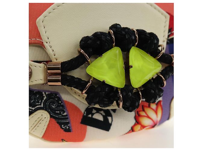 Borsa a tracolla con catena VERSACE Canvas Multicolor Gold Auth 195065M Multicolore D'oro - vista 21