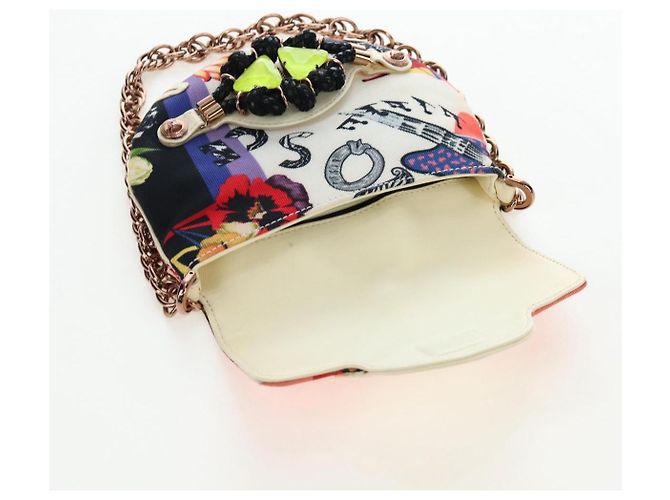 Borsa a tracolla con catena VERSACE Canvas Multicolor Gold Auth 195065M Multicolore D'oro - vista 22