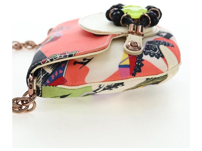 Borsa a tracolla con catena VERSACE Canvas Multicolor Gold Auth 195065M Multicolore D'oro - vista 3