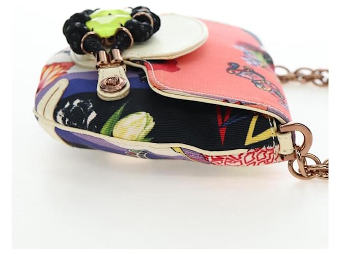 Borsa a tracolla con catena VERSACE Canvas Multicolor Gold Auth 195065M Multicolore D'oro - vista 4