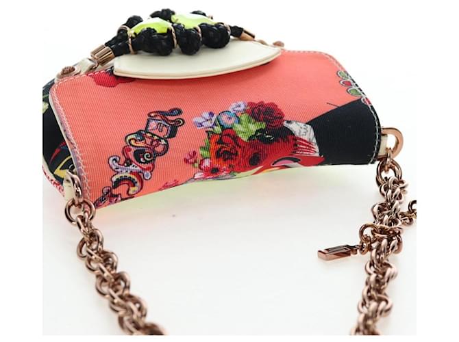 Borsa a tracolla con catena VERSACE Canvas Multicolor Gold Auth 195065M Multicolore D'oro - vista 6