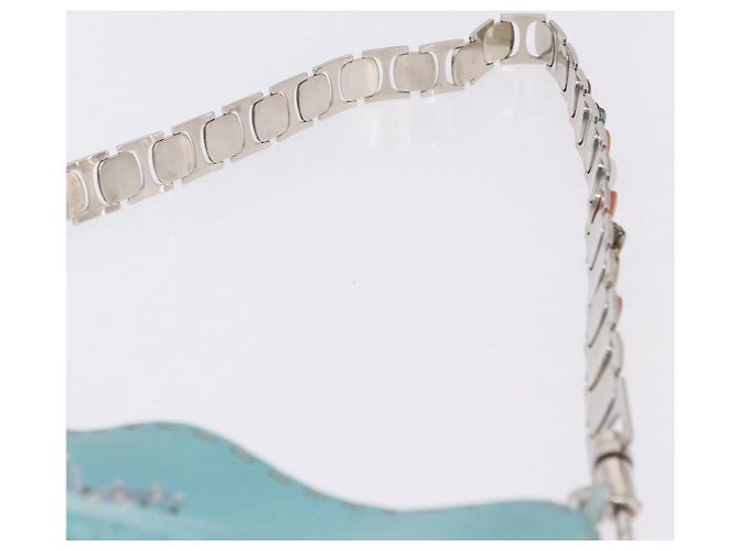 Borsa a tracolla FENDI Celeria in pelle azzurro argento Auth ka5643A Blu chiaro - vista 10