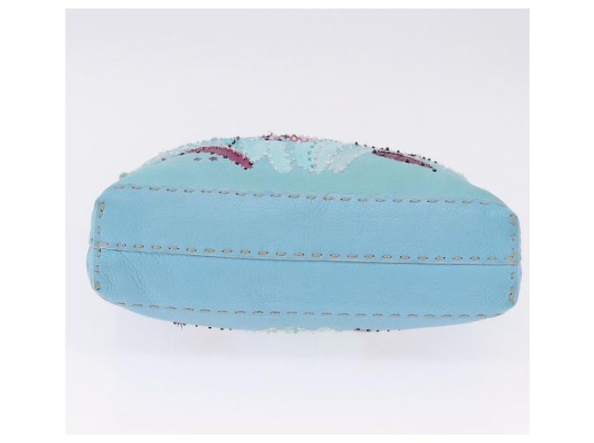 Borsa a tracolla FENDI Celeria in pelle azzurro argento Auth ka5643A Blu chiaro - vista 11
