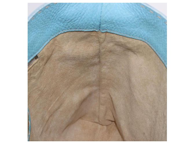 Borsa a tracolla FENDI Celeria in pelle azzurro argento Auth ka5643A Blu chiaro - vista 18