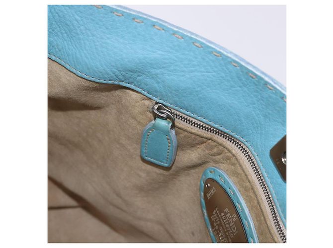 Borsa a tracolla FENDI Celeria in pelle azzurro argento Auth ka5643A Blu chiaro - vista 20