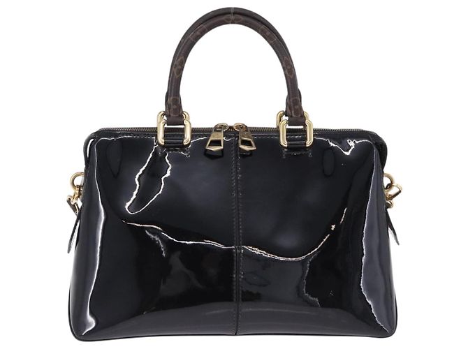 Borsa Louis Vuitton Tote Miroir Patent 2way Black M54626 LV Auth bs36411 Nero - vista 2