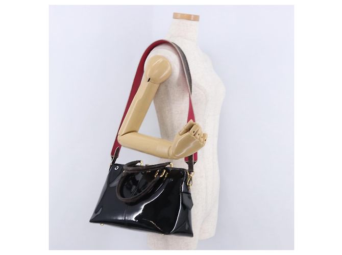 Borsa Louis Vuitton Tote Miroir Patent 2way Black M54626 LV Auth bs36411 Nero - vista 24