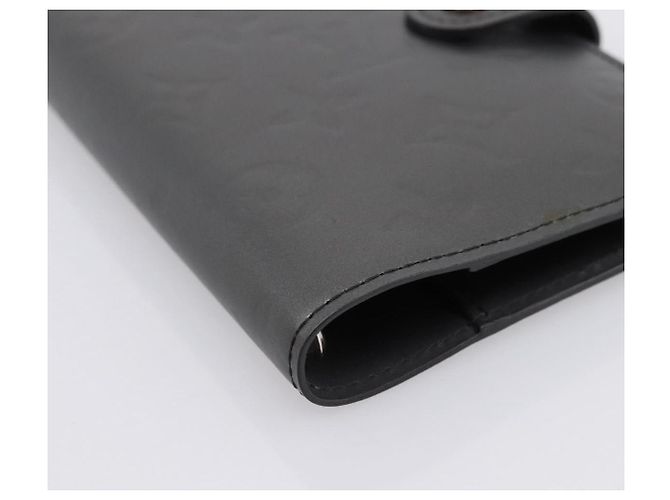 LOUIS VUITTON Monogram Mat Agenda PM Day Planner Cover Black R20932 Auth 194461A Noir - vue 14