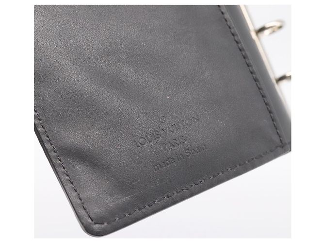 LOUIS VUITTON Monogram Mat Agenda PM Day Planner Cover Black R20932 Auth 194461A Noir - vue 17