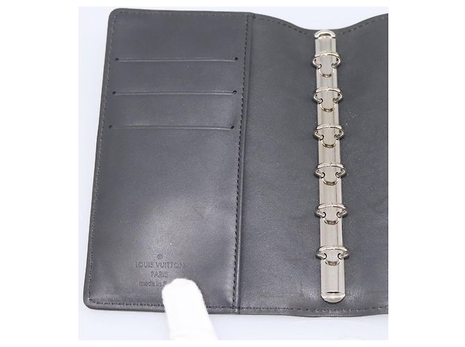 LOUIS VUITTON Monogram Mat Agenda PM Day Planner Cover Black R20932 Auth 194461A Noir - vue 18