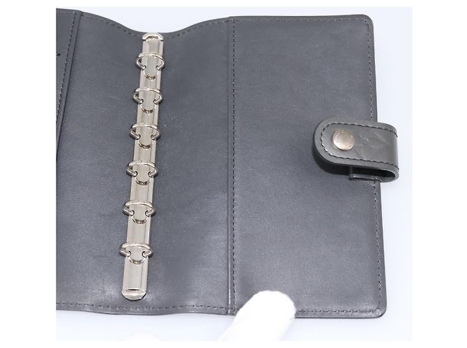 LOUIS VUITTON Monogram Mat Agenda PM Day Planner Cover Black R20932 Auth 194461A Noir - vue 19