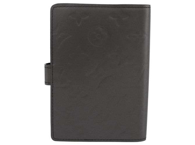 LOUIS VUITTON Monogram Mat Agenda PM Day Planner Cover Black R20932 Auth 194461A Noir - vue 2