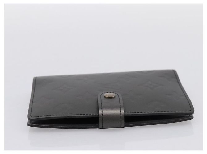LOUIS VUITTON Monogram Mat Agenda PM Day Planner Cover Black R20932 Auth 194461A Noir - vue 3