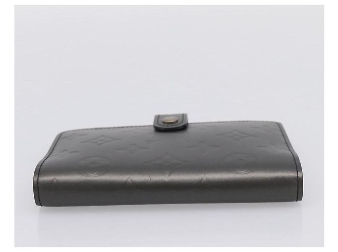 LOUIS VUITTON Monogram Mat Agenda PM Day Planner Cover Black R20932 Auth 194461A Noir - vue 4