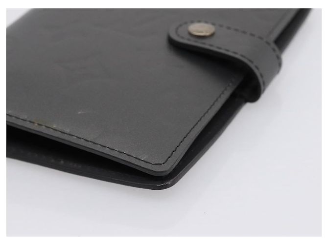 LOUIS VUITTON Monogram Mat Agenda PM Day Planner Cover Black R20932 Auth 194461A Noir - vue 7