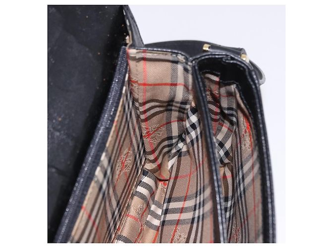 Borsa a tracolla Burberrys in pelle nera e oro Auth ka5693 Nero D'oro - vista 17