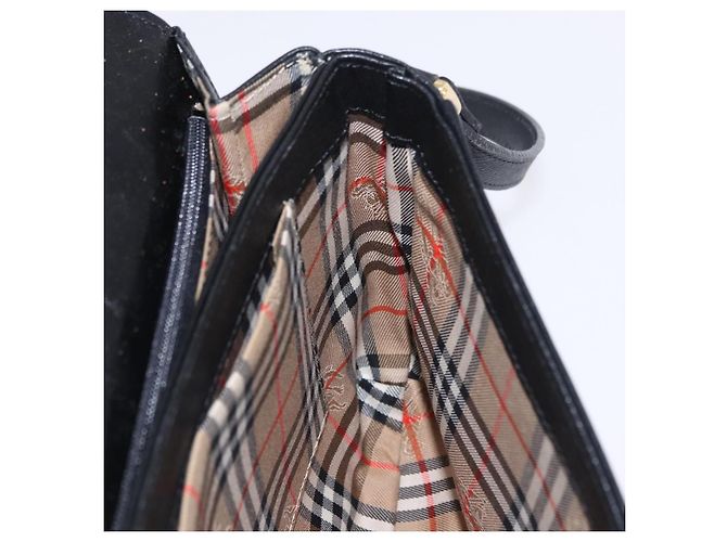Borsa a tracolla Burberrys in pelle nera e oro Auth ka5693 Nero D'oro - vista 20